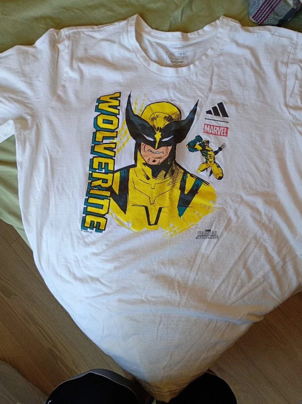 Size 2XL Adidas Marvel Wolverine Graphic Tee - Yellow/Black/Teal